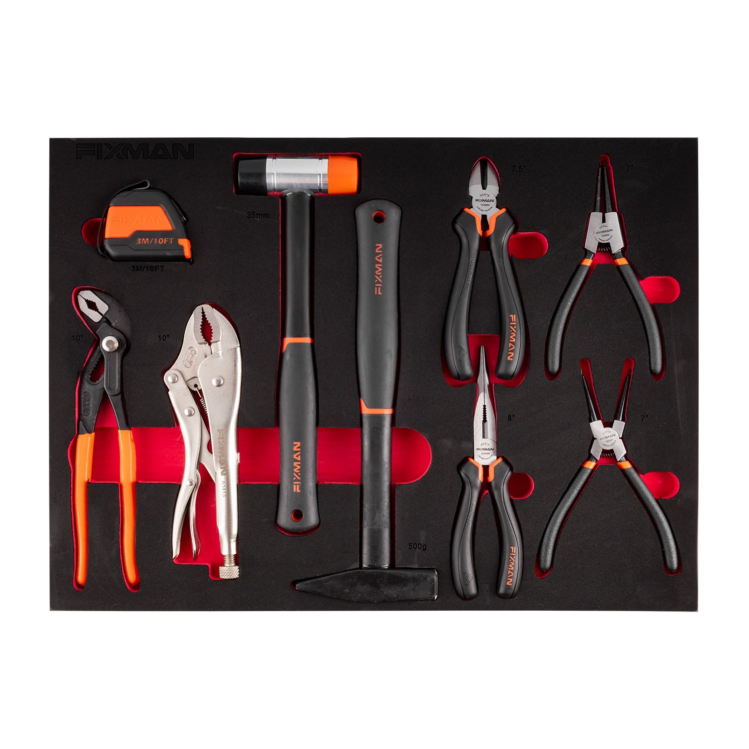 FIXMAN Classic Line 7-Drawer Roller Cabinet with 133-Piece Mechanics Tool Set